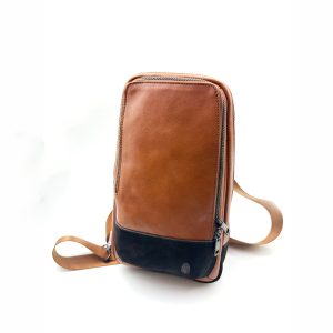 Leather Chest Bag - Brown